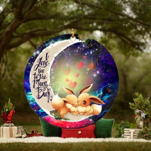 Cute Eevee Pokemon Couple Love You To The Moon And Back Galaxy Christmas Tree Decorations Ornament