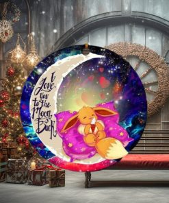 Cute Eevee Pokemon Sleep Night Love You To The Moon And Back Galaxy Christmas Tree Decorations Ornament