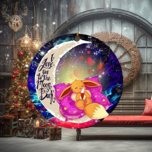 Cute Eevee Pokemon Sleep Night Love You To The Moon And Back Galaxy Christmas Tree Decorations Ornament