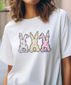 Cute Floral Bunny Easter Happy Easter shirt