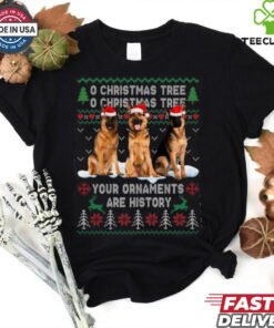 Cute German Shepherd Dog Oh Christmas Tree Xmas German Shepherd T Shirt
