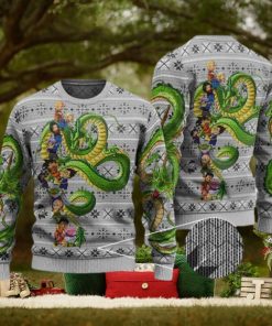 Cute Goku & Friends With Shenron Ugly Xmas Sweater