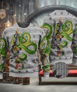 Cute Goku & Friends With Shenron Ugly Xmas Sweater