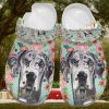 Cute Great Dane Dog Floral Pattern Dog Crocs for Dog Lovers