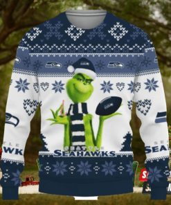 Cute Grinch Seattle Seahawks Ugly Christmas Sweaters