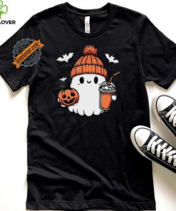Cute Halloween Ghost with Pumpkin and Coffee shirt