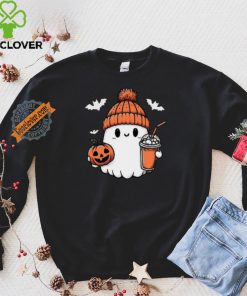 Cute Halloween Ghost with Pumpkin and Coffee shirt