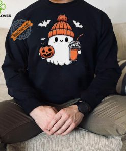 Cute Halloween Ghost with Pumpkin and Coffee shirt