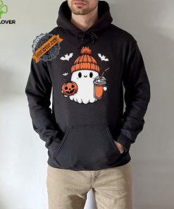 Cute Halloween Ghost with Pumpkin and Coffee shirt