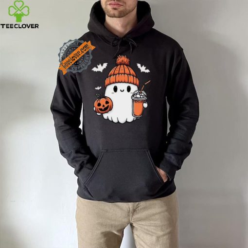 Cute Halloween Ghost with Pumpkin and Coffee shirt
