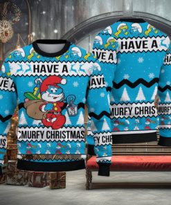 Cute Have A Smurfy Christmas Christmas Gift For Holiday Funny 3D Ugly Christmas Sweater