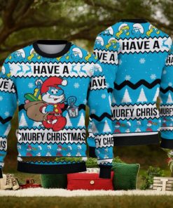 Cute Have A Smurfy Christmas Christmas Gift For Holiday Funny 3D Ugly Christmas Sweater