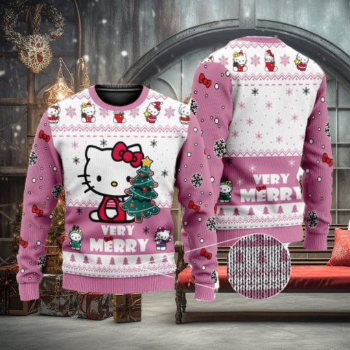 Cute Hello Kitty 3D All Over Printed Ugly Christmas Sweater Christmas Gift For Family