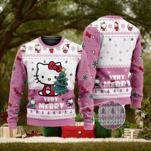 Cute Hello Kitty 3D All Over Printed Ugly Christmas Sweater Christmas Gift For Family