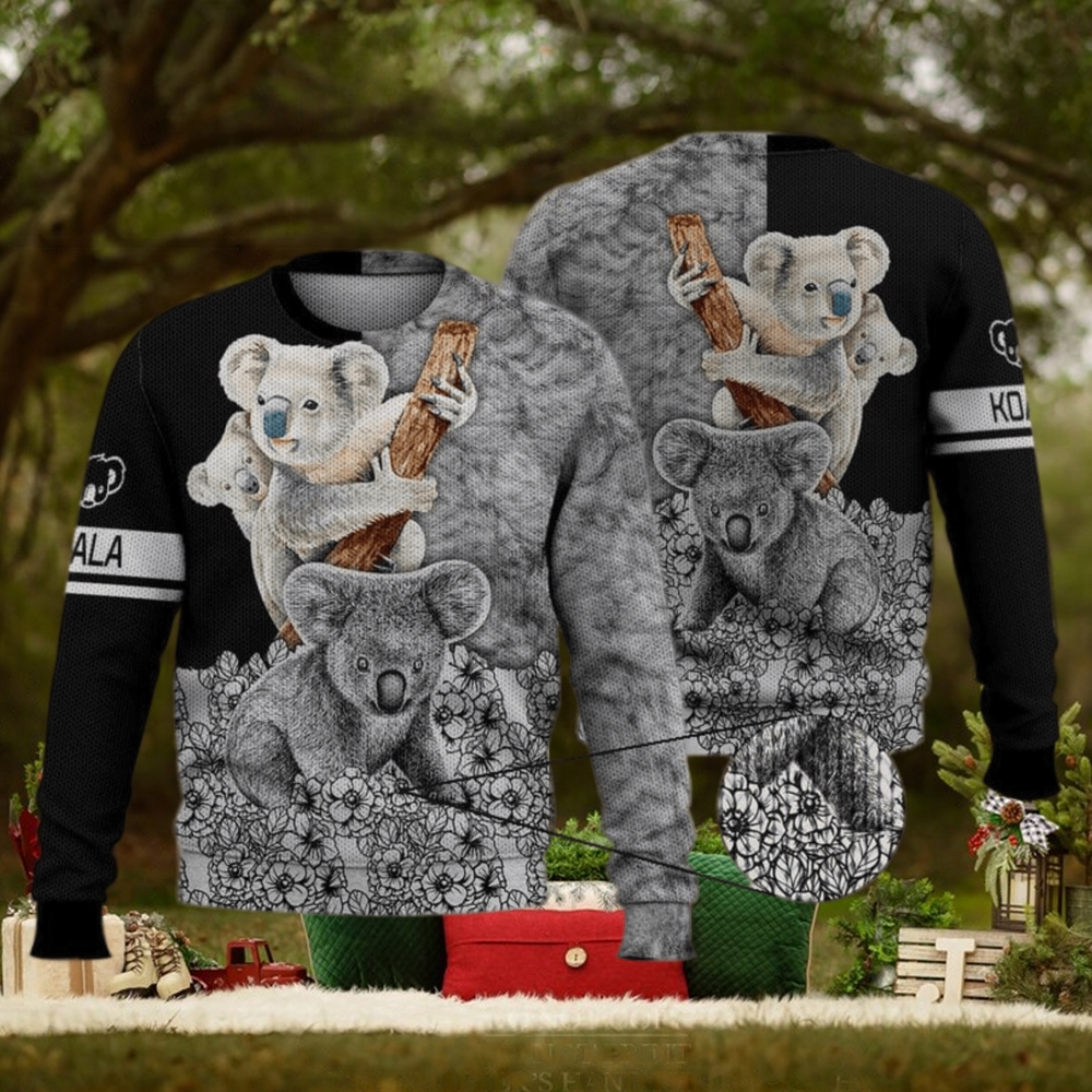 Cute Koala Flower Funny 3D Full Print Ugly Sweater Christmas Gift Sweater Cute Koala Flower Funny 3D Full Print Ugly Sweater Christmas Gift Sweater