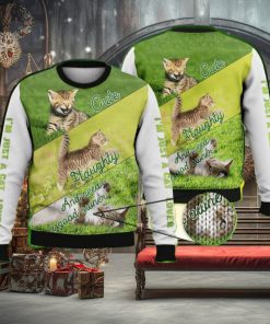 Cute Naughty And Need A Good Owner Full Print For Cat Lovers 3D Ugly Sweater Christmas Gift Sweater
