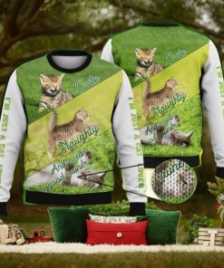 Cute Naughty And Need A Good Owner Full Print For Cat Lovers 3D Ugly Sweater Christmas Gift Sweater