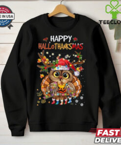 Cute Owl Hallothanksmas Shirt