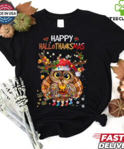Cute Owl Hallothanksmas Shirt