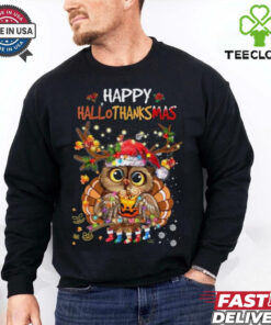 Cute Owl Hallothanksmas Shirt