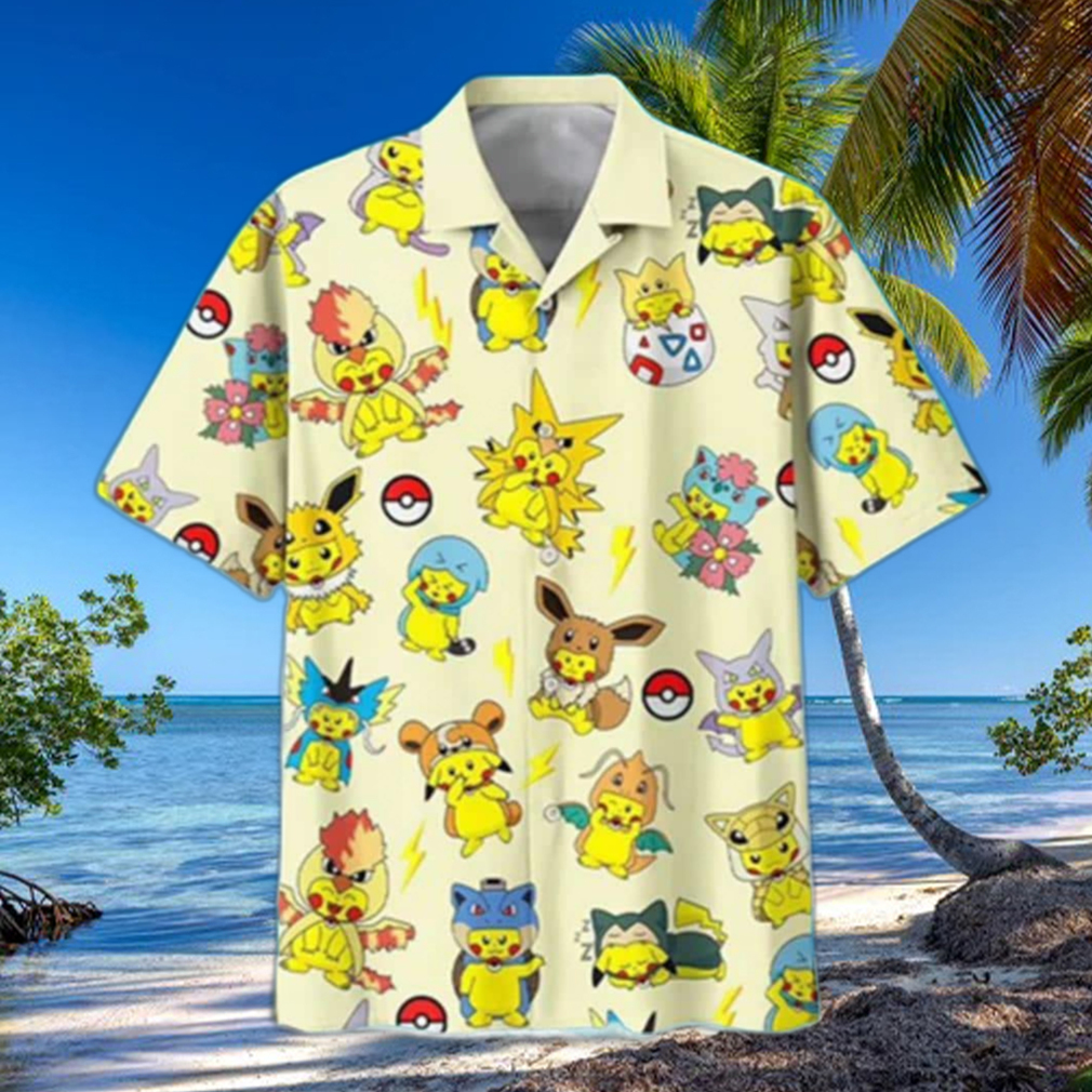 Cute Pikachu Pokemon Hawaiian Shirt Trendy Summer Gift Cute Pikachu Pokemon Hawaiian Shirt Trendy Summer Gift