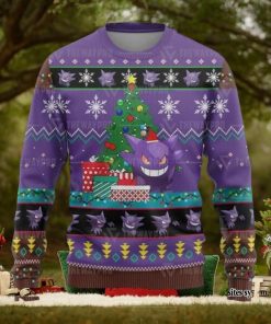 Cute Pokemon Gengar Knitted 3D Printed Ugly Christmas Sweater