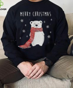 Cute Polar Bear Scarf Merry Christmas Xmas Holidays Shirt