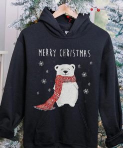 Cute Polar Bear Scarf Merry Christmas Xmas Holidays Shirt