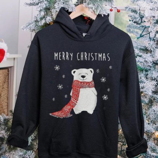 Cute Polar Bear Scarf Merry Christmas Xmas Holidays Shirt