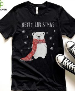 Cute Polar Bear Scarf Merry Christmas Xmas Holidays Shirt