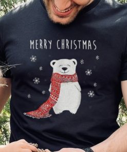 Cute Polar Bear Scarf Merry Christmas Xmas Holidays Shirt