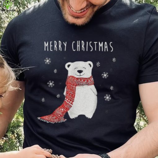 Cute Polar Bear Scarf Merry Christmas Xmas Holidays Shirt