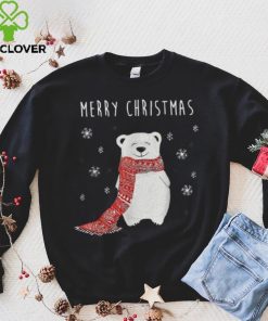 Cute Polar Bear Scarf Merry Christmas Xmas Holidays Shirt