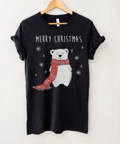 Cute Polar Bear Scarf Merry Christmas Xmas Holidays Shirt