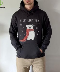 Cute Polar Bear Scarf Merry Christmas Xmas Holidays Shirt