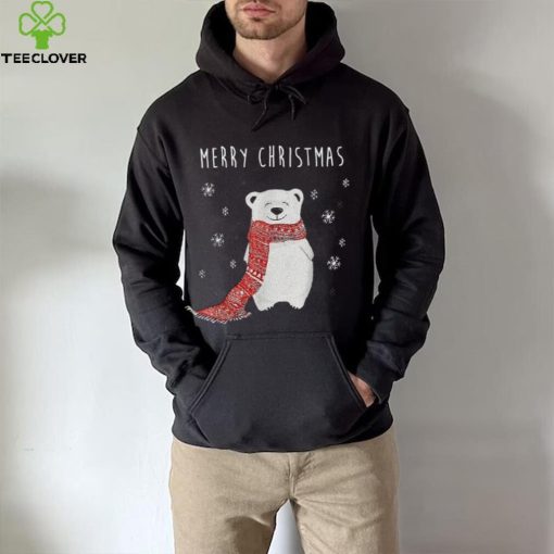 Cute Polar Bear Scarf Merry Christmas Xmas Holidays Shirt