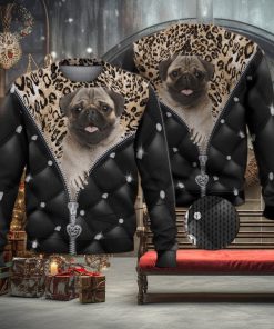 Cute Pug Dog Breakthrough Dog Lovers 3D Full Print Ugly Sweater Christmas Gift Sweater