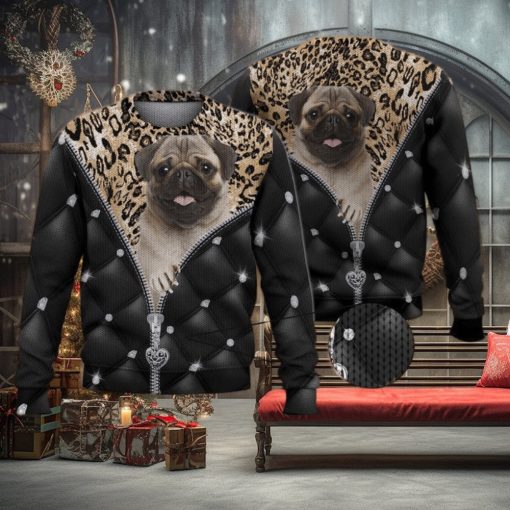 Cute Pug Dog Breakthrough Dog Lovers 3D Full Print Ugly Sweater Christmas Gift Sweater