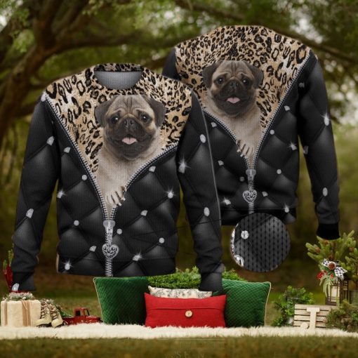 Cute Pug Dog Breakthrough Dog Lovers 3D Full Print Ugly Sweater Christmas Gift Sweater