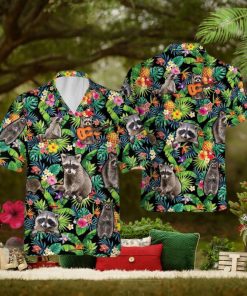 Cute Raccoon Jungle Hawaiian Shirt