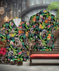 Cute Raccoon Jungle Hawaiian Shirt