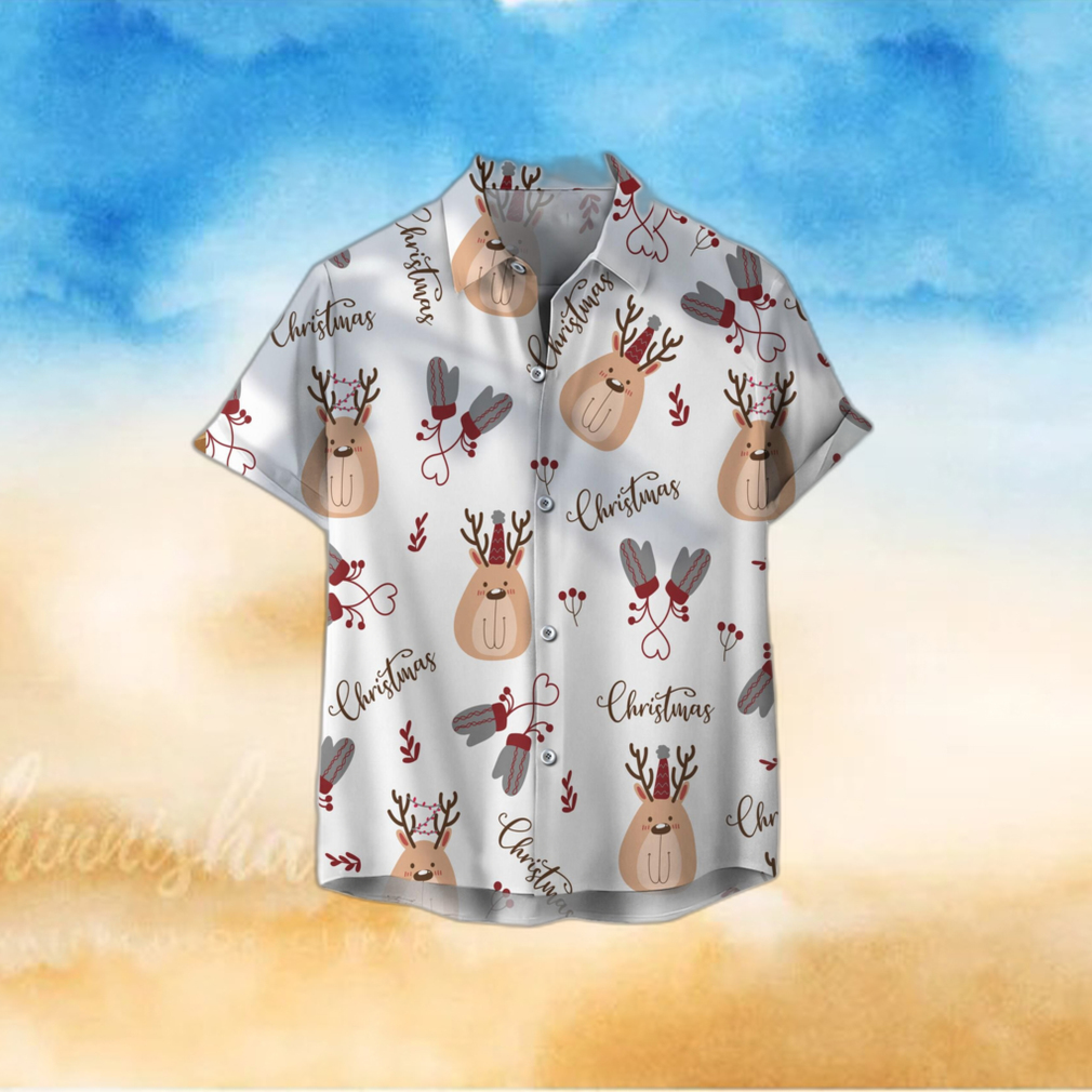Cute Reindeer Christmas Unisex 3D Hawaiian Shirt Best Gift For Men And Women Holiday Cute Reindeer Christmas Unisex 3D Hawaiian Shirt Best Gift For Men And Women Holiday