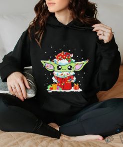 Cute Santa Baby Yoda Christmas Light 2023 Shirt