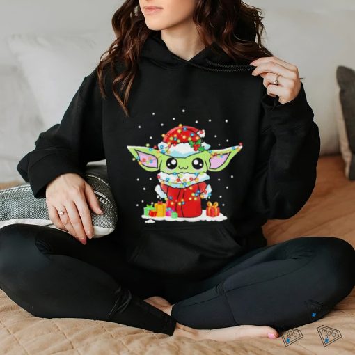Cute Santa Baby Yoda Christmas Light 2023 Shirt