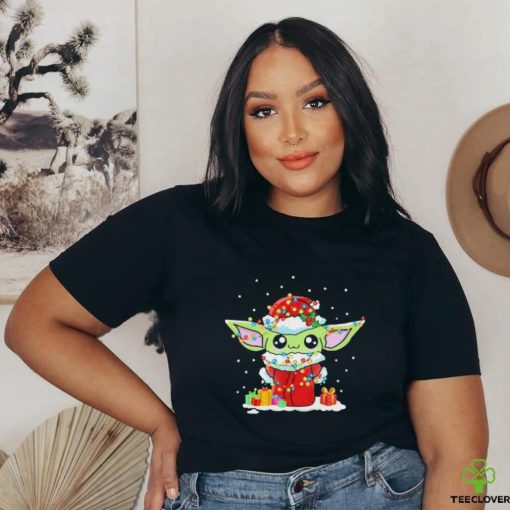 Cute Santa Baby Yoda Christmas Light 2023 Shirt