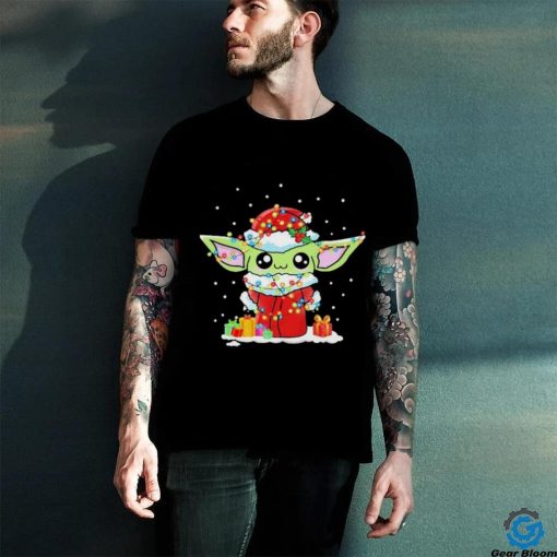 Cute Santa Baby Yoda Christmas Light 2023 Shirt