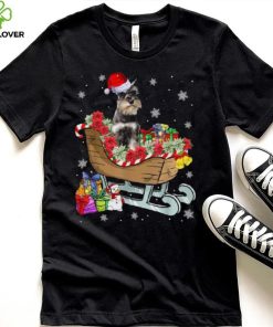 Cute Schnauzer Dog Christmas Santa Hat Xmas Puppy Lover Unisex Shirt