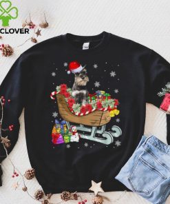 Cute Schnauzer Dog Christmas Santa Hat Xmas Puppy Lover Unisex Shirt