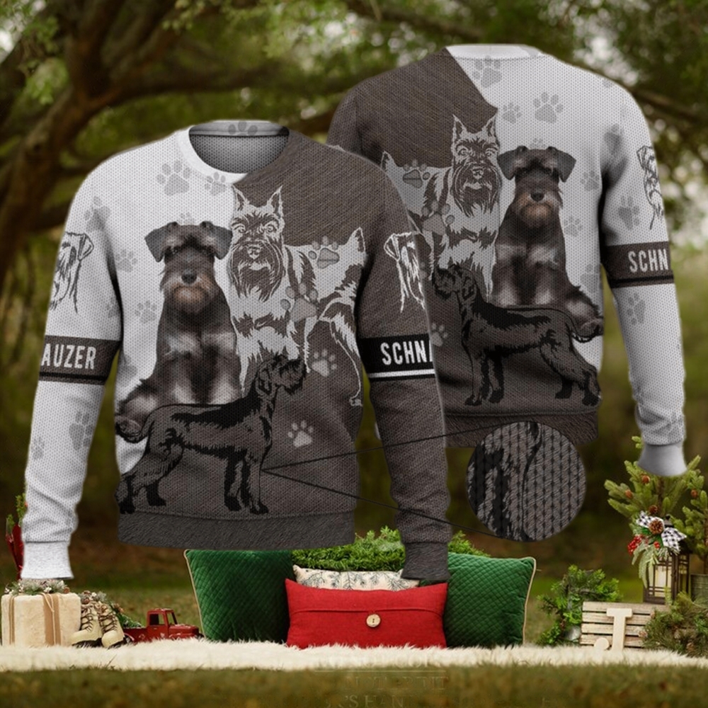 Cute Schnauzer Trending 3D Full Print Ugly Sweater Christmas Gift Sweater Cute Schnauzer Trending 3D Full Print Ugly Sweater Christmas Gift Sweater