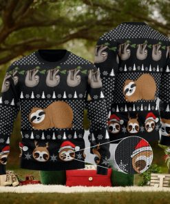 Cute Sloth Santa Knitting Pattern Ugly Christmas Sweater